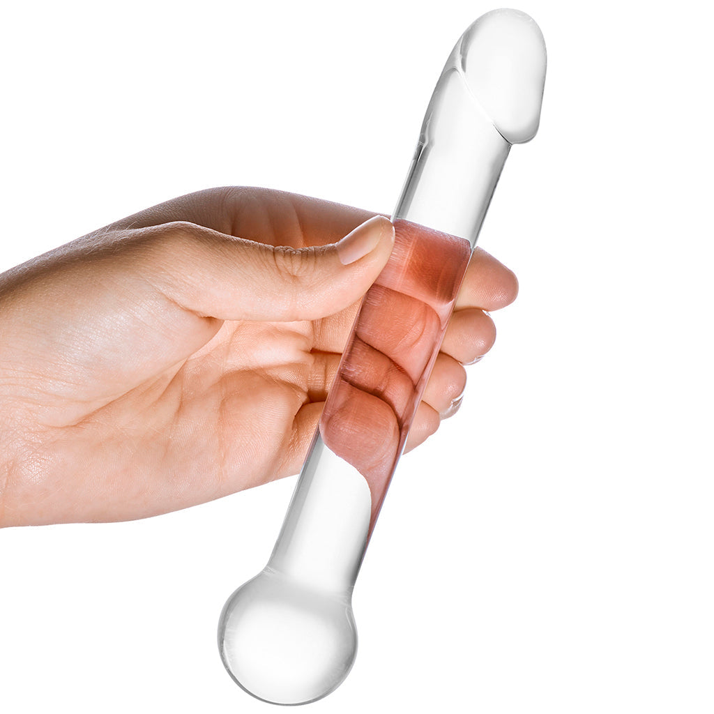gläs 7 Inch Realistic Head Glass Dildo Dildo Sex Toys > Pyrex Glass Dildos - Tophatter Daily Deals